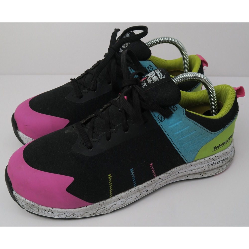 Timberland PRO ReBOTL Womens 9 Composite Safety Toe Work Shoes Black Pink A5UFQ